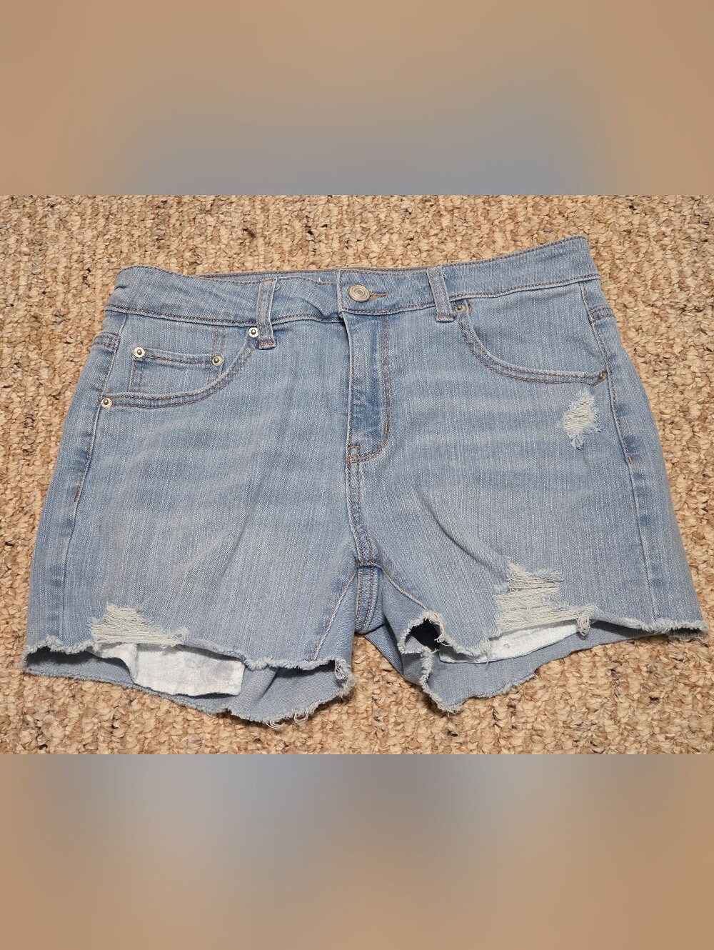 No Boundaries Light Blue Distressed Denim Jean Shorts
